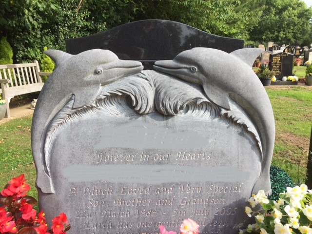 Dolphin Headstone Widney Manor Cemetery