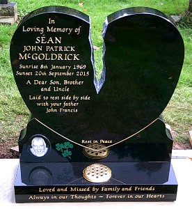 Heart Headstone in Brandwood End Cemetery