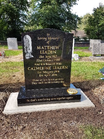 Latest Headstone for Witton Cemetery